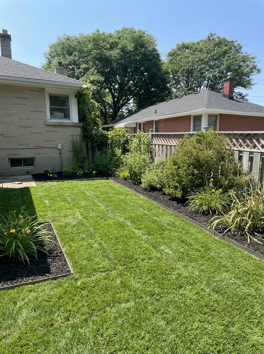 After: Backyard cleanup & lawn revive — London, ON